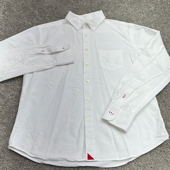 UNTUCKit Shirts Untuckit White Brushed Cotton Button Up Long Sleeve